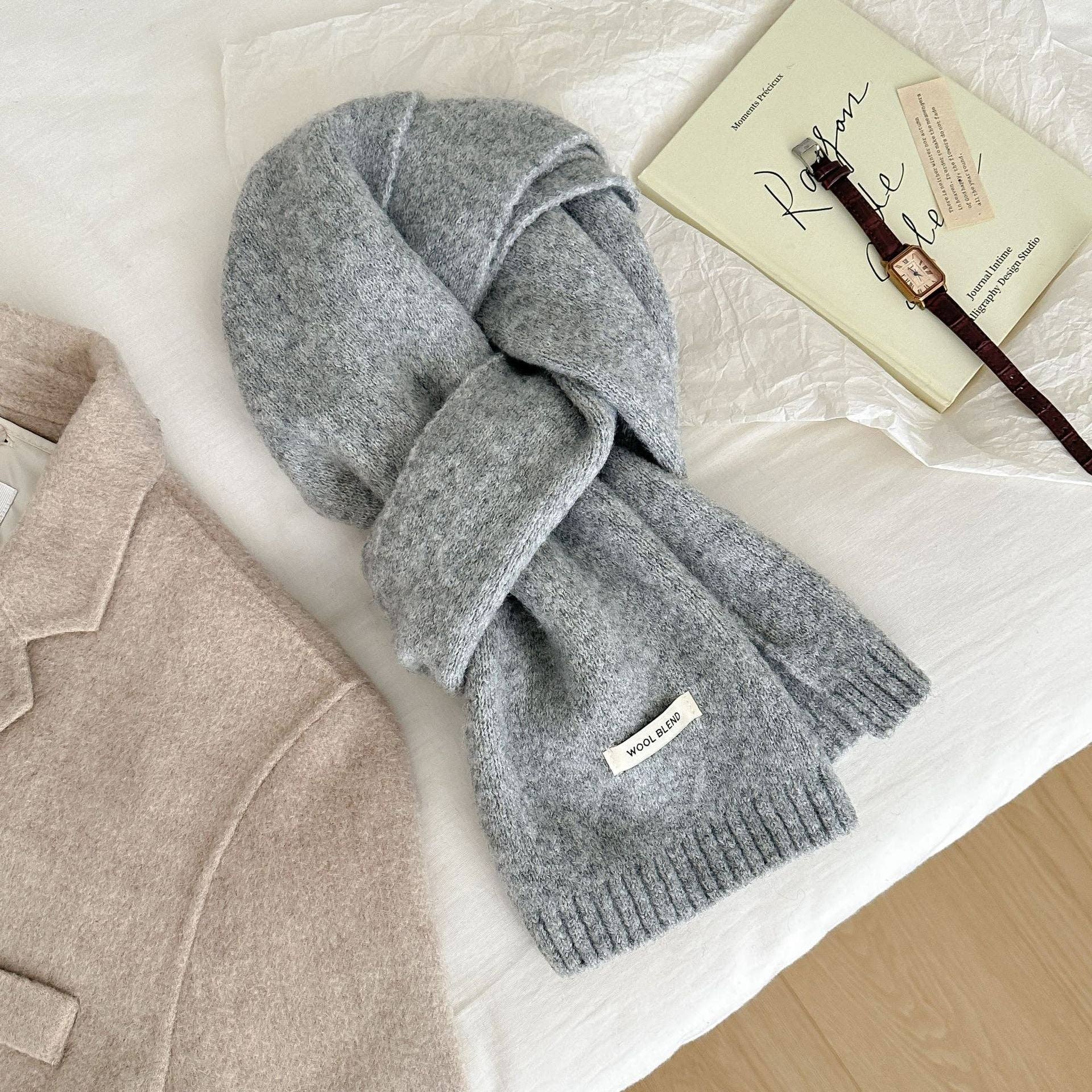 VividLux - Vente Écharpe – femme - Écharpe Enveloppante Unie Confortable8