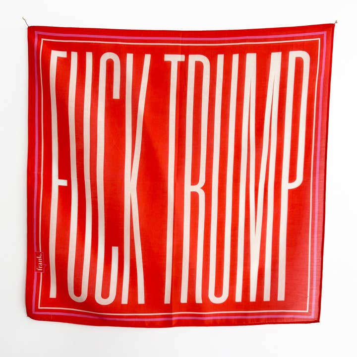Fuck Trump Handkerchief - Orange for wholesale by frank.