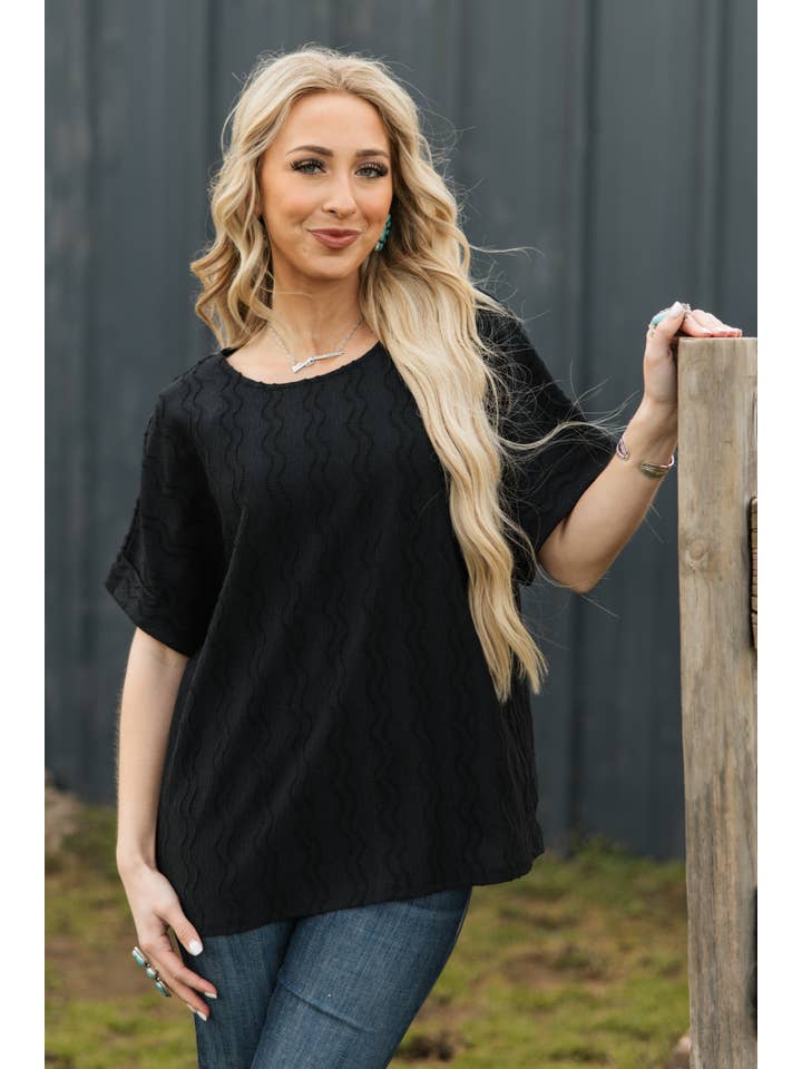 Andrée by Unit - Wholesale Blouse - Women's - Textured Dolman Sleeve Top