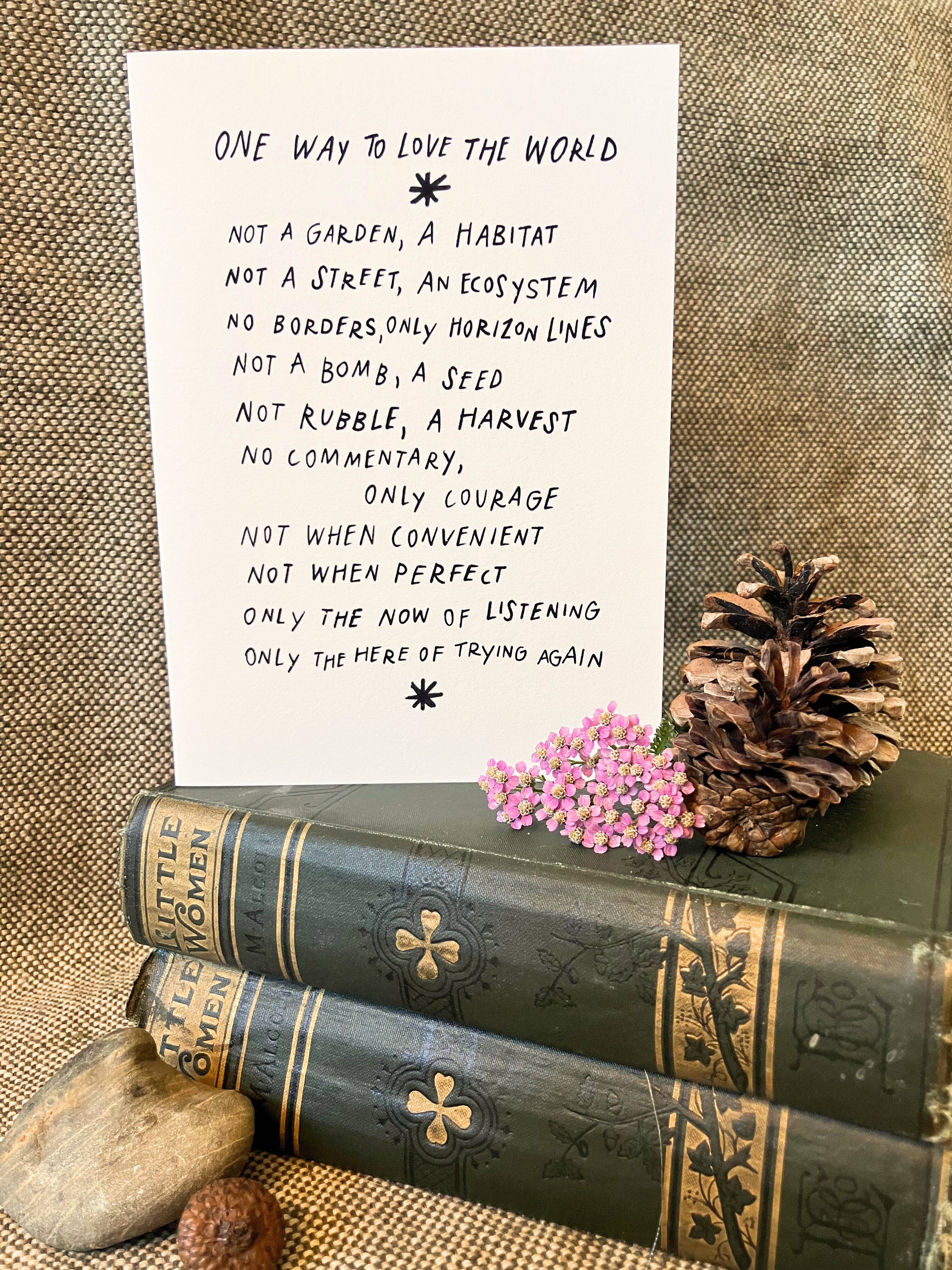 Ironweed Arts - Wholesale Friendship Card - Greeting Card: One Way to Love the World1