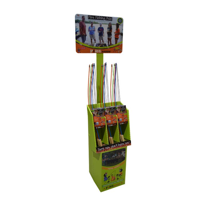 Firebuggz - Wholesale Retailer Display - Kids & Baby - Fire Fishing Pole Display - corrugated