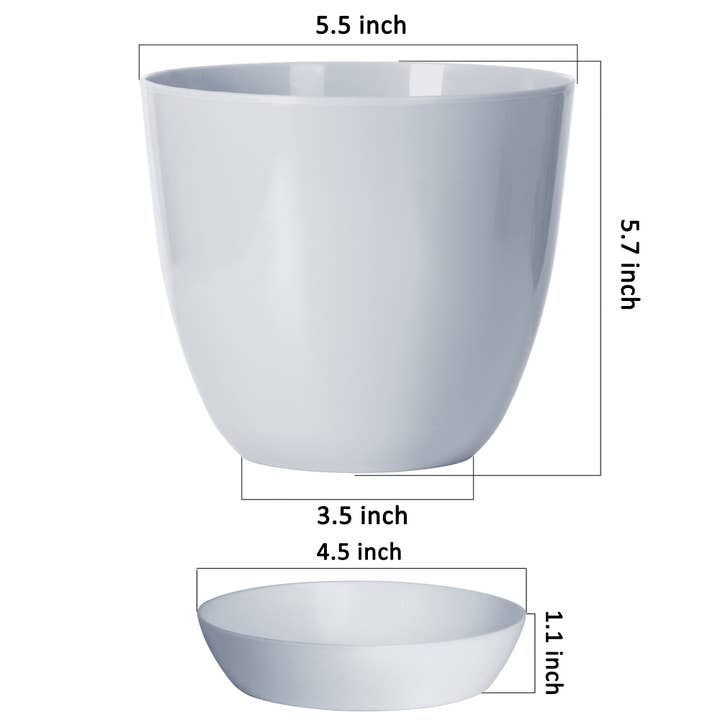 Youngever - Wholesale Plant Pot - Youngever 8 Pack 5.5 Inch Plastic Planters Flower Plant Pots