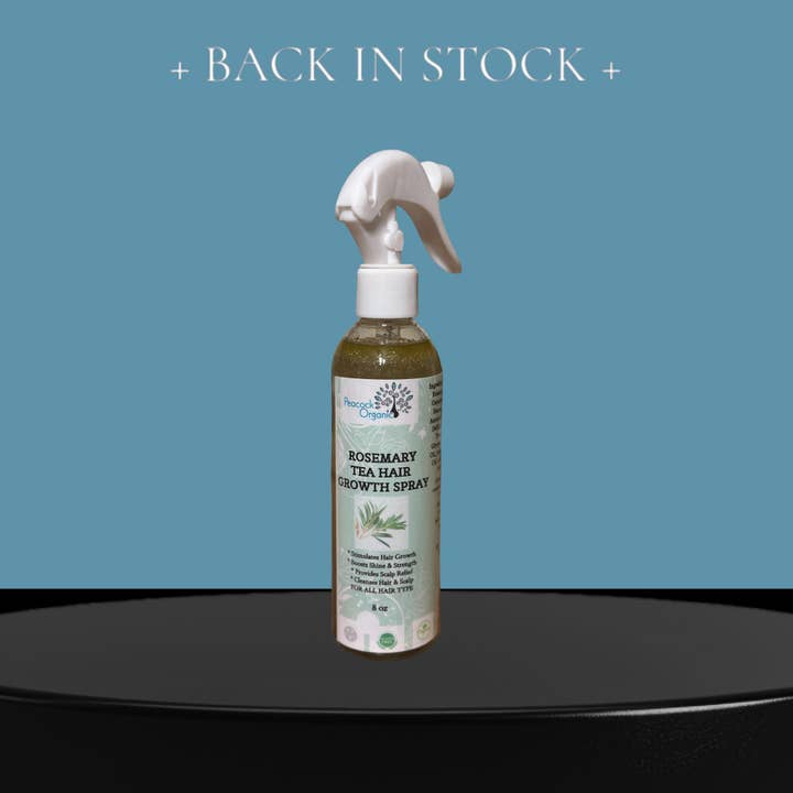 Peacock Organic - Wholesale Hair Spray - Rosemary Tea Spray Infused Aloe Vera, MSM & Biotin