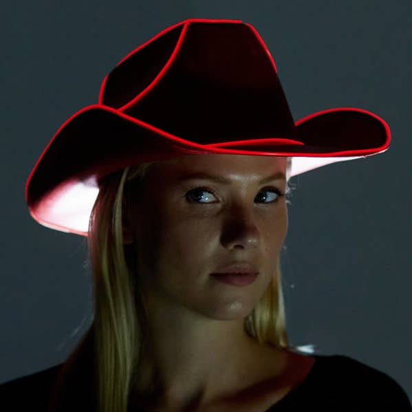 Light-Up Red Cowboy Hat for wholesale by KBW Global Corp.