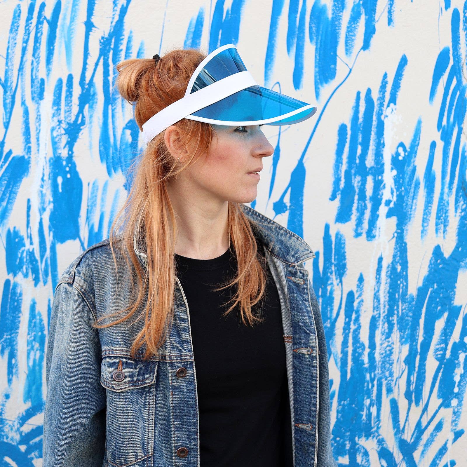 Tribal Trade GmbH - Wholesale Visor - Unisex - Visor cap retro shield cap 80s poker hat blue/white4