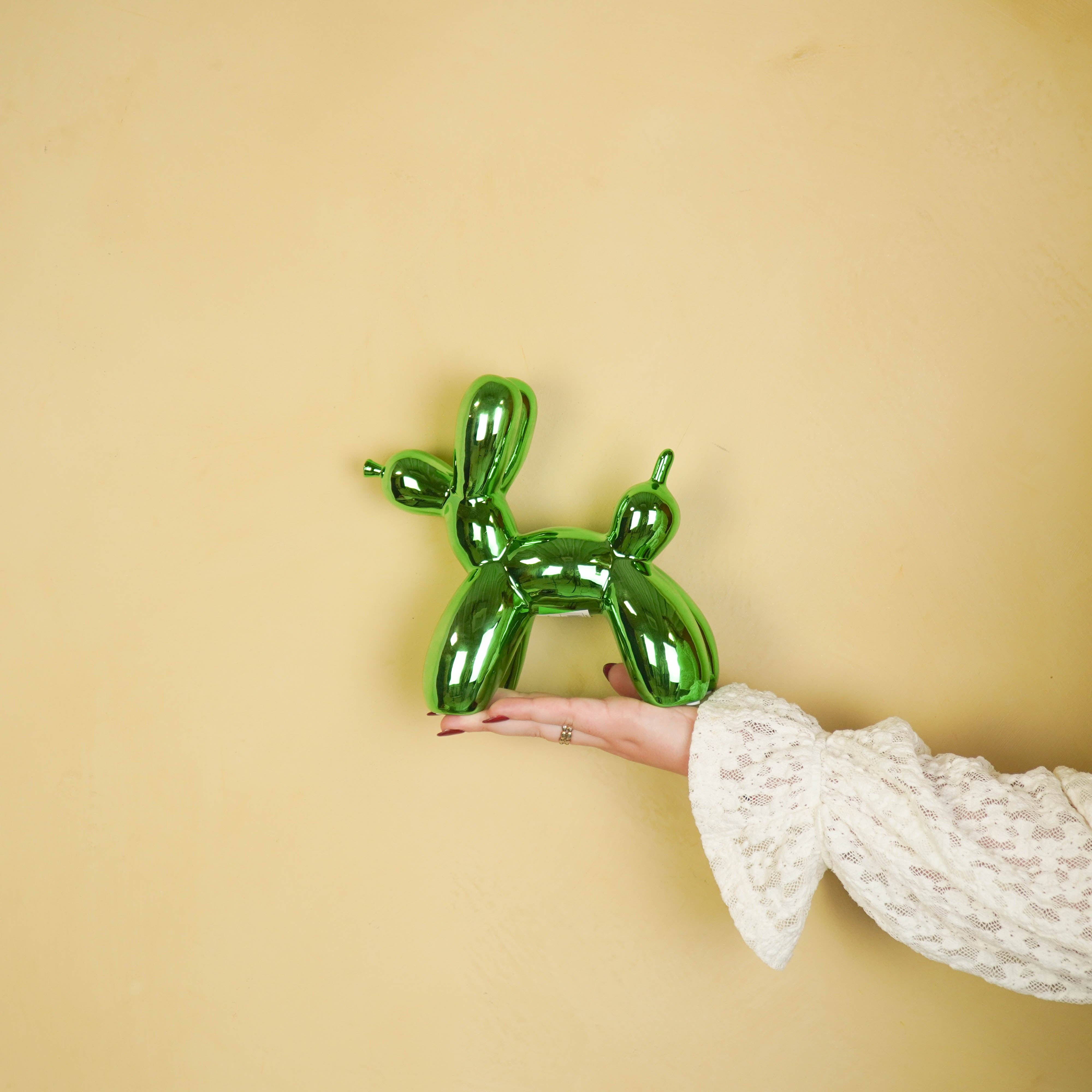 Housevitamin bv - Wholesale Decorative Figurine - Ornament- Balloon Dog Statue- Ceramic- Metallic Green- 20x9x19 cm1