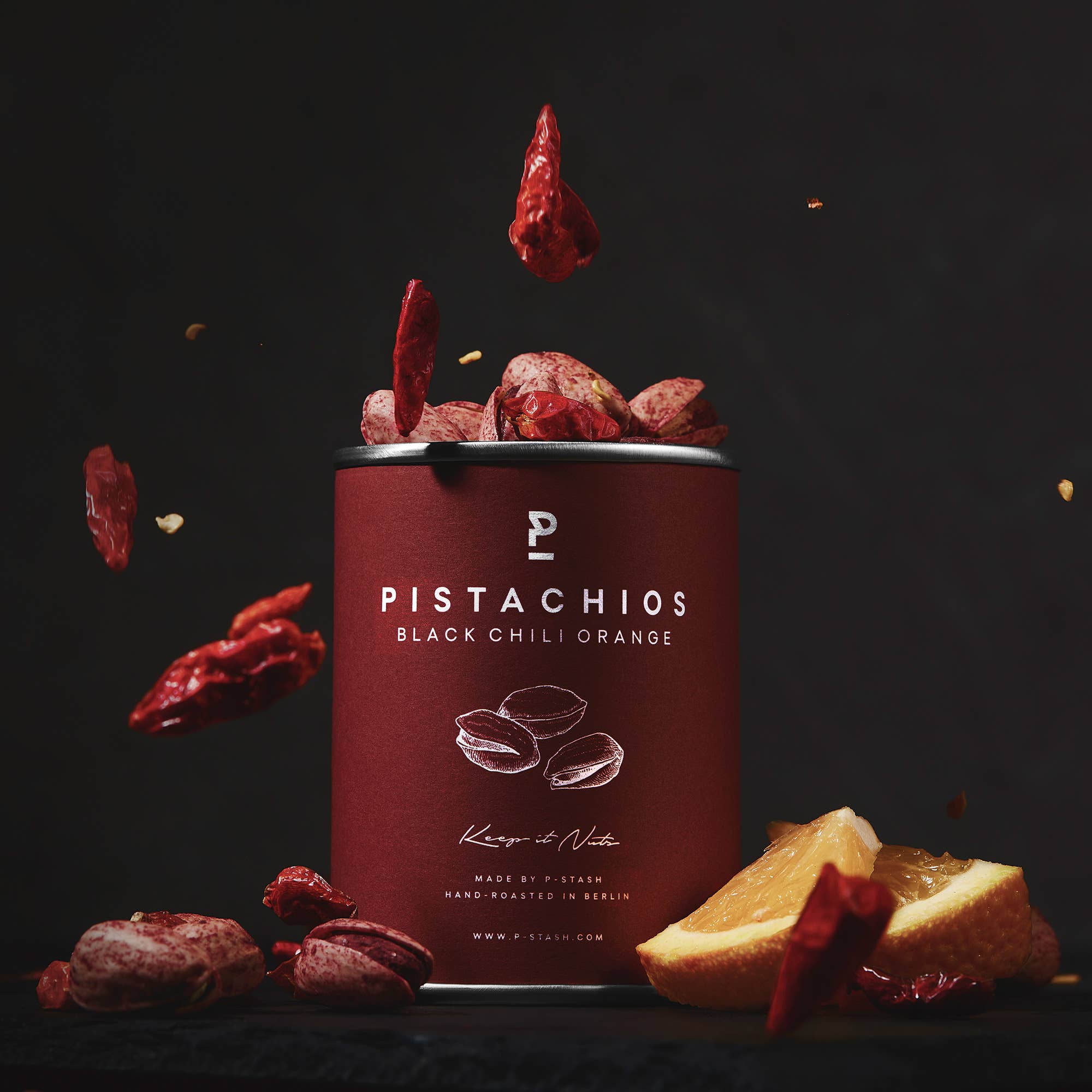 P-Stash - Wholesale Nuts - 12x Pistachios - Chili Orange - Mini 50g2