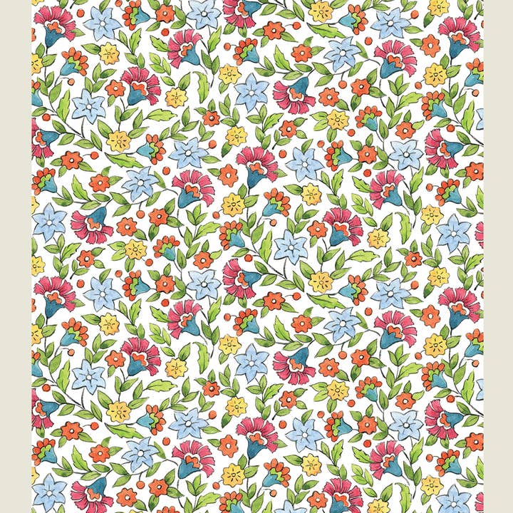 Pottery Floral Gift Wrapping Paper for wholesale by Elsabelle Paper Co.