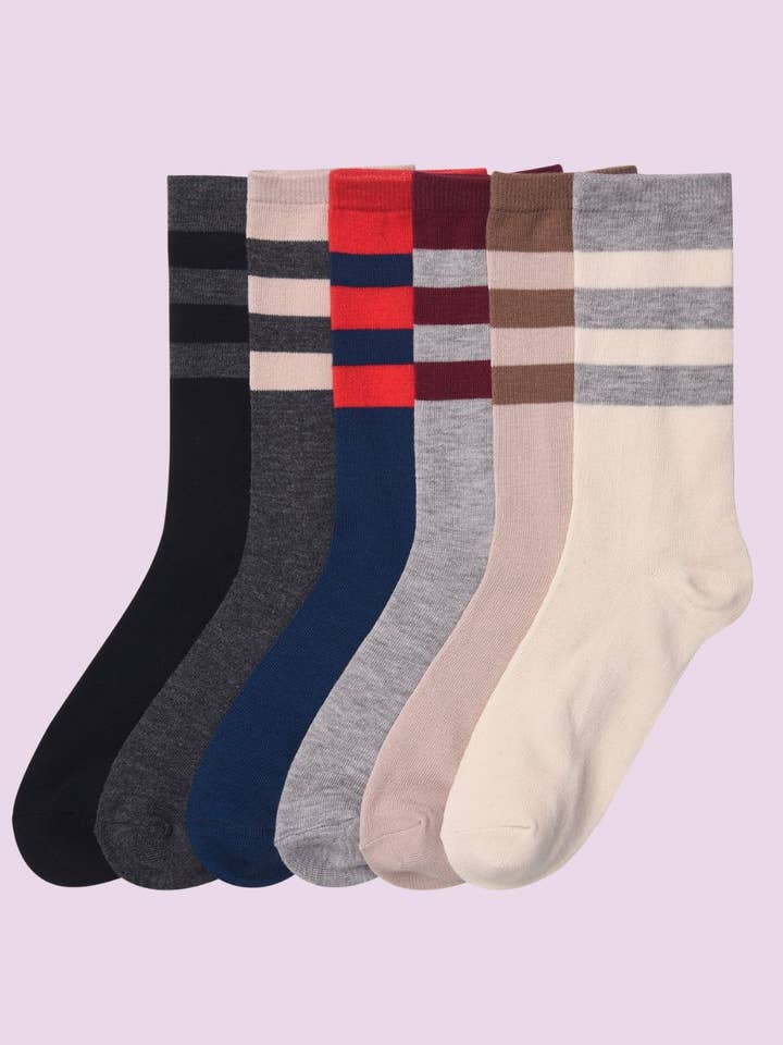 Set of 12, Women Socks | Vintage Lines for wholesale by Amerikan Basics