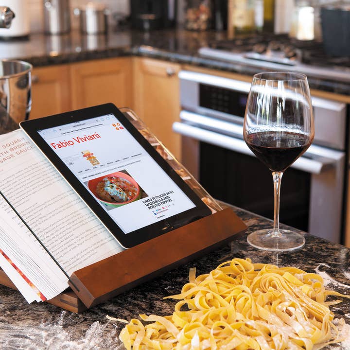 Picnic Time Family of Brands - Wholesale Book Stand - Fabio Viviani - Prodigio Cookbook Stand with Tempered Glass1