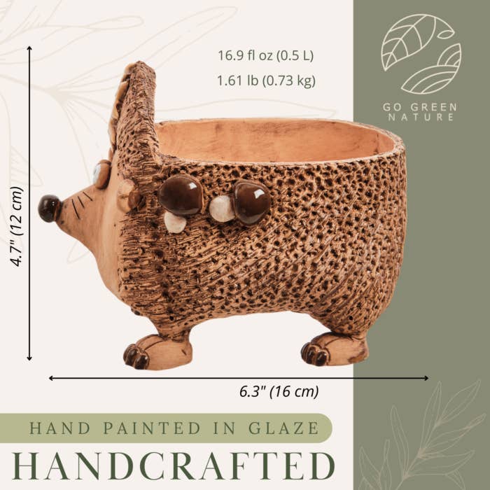Hedgehog Ceramic Planter. Flower Pot / Terracotta for wholesale by STP
