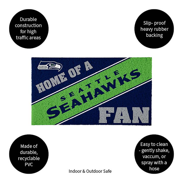 Evergreen Enterprises - Wholesale Door Mat - Seattle Seahawks, PVC Mat COLOR, Home of a Fan5