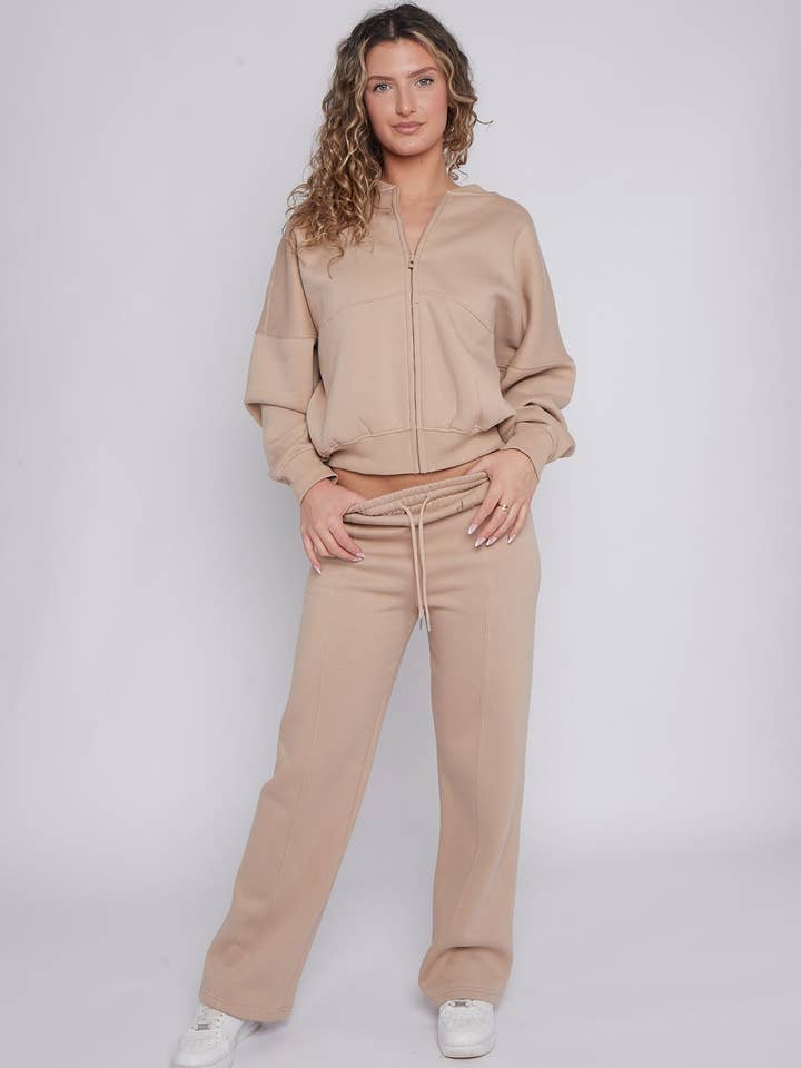 AX Labels - Wholesale Top & Pant Set (NOT Loungewear) - Women's - Oversized Bomber Style Fleece Zipper Co-ord35
