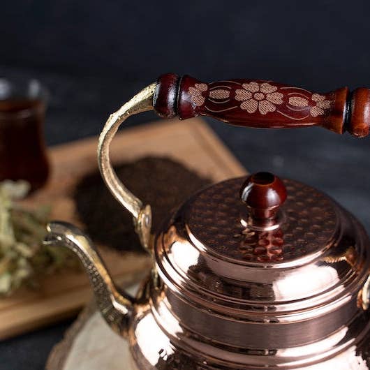 ANATOLIACRAFT - Wholesale Tea Pot - Handmade Solid Copper Teapot Stovetop | 1.6 Quarts (1.5 Liter) 100% Copper Kettle Kitchen Utensil