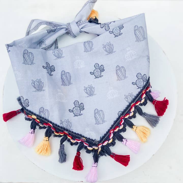 Don’t be a prick gray tassel dog bandana pet accessory for wholesale by doggish