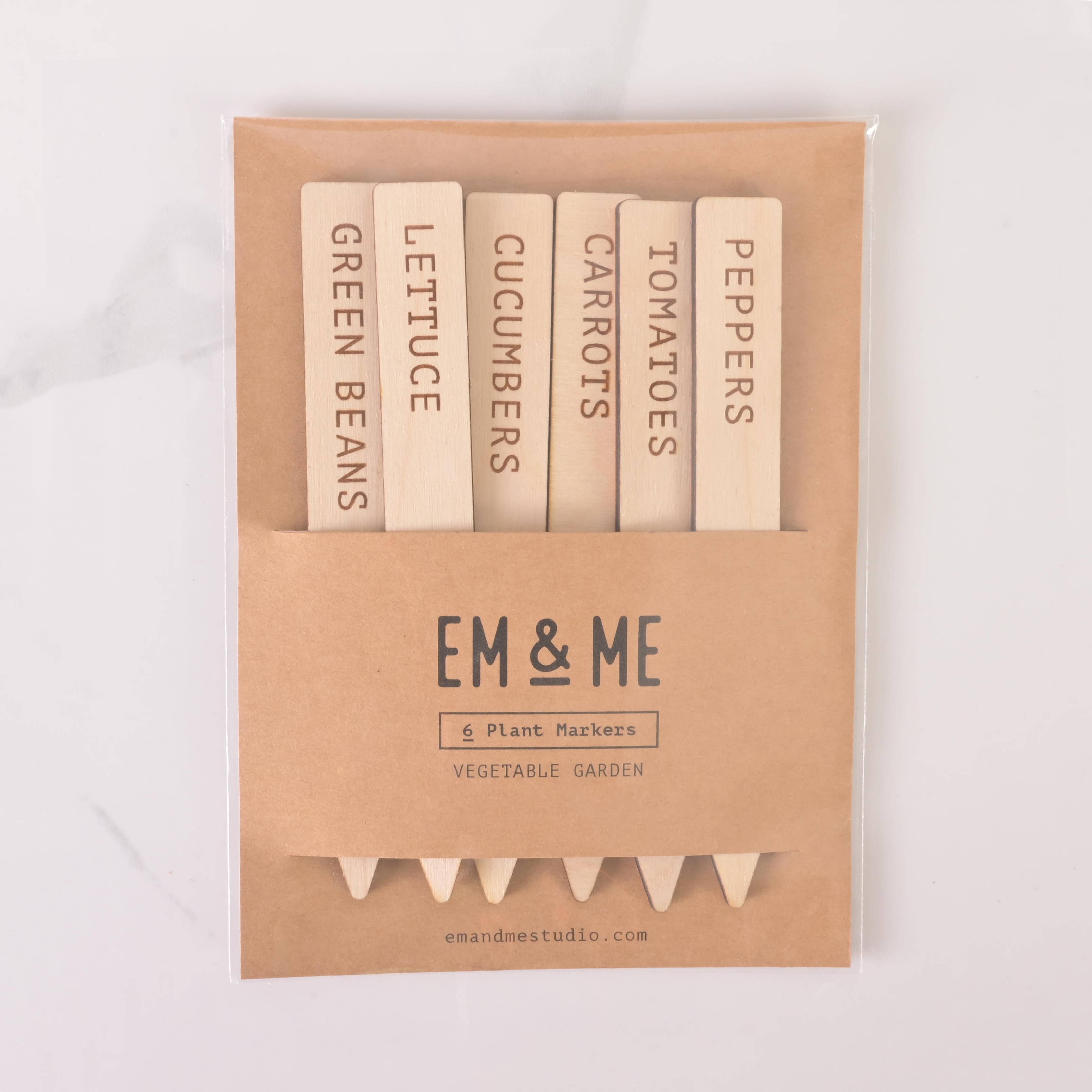 Em And Me Studio - Wholesale Garden Tool - Wood Plant Markers, set of 6, Vegetable and Herb Garden2