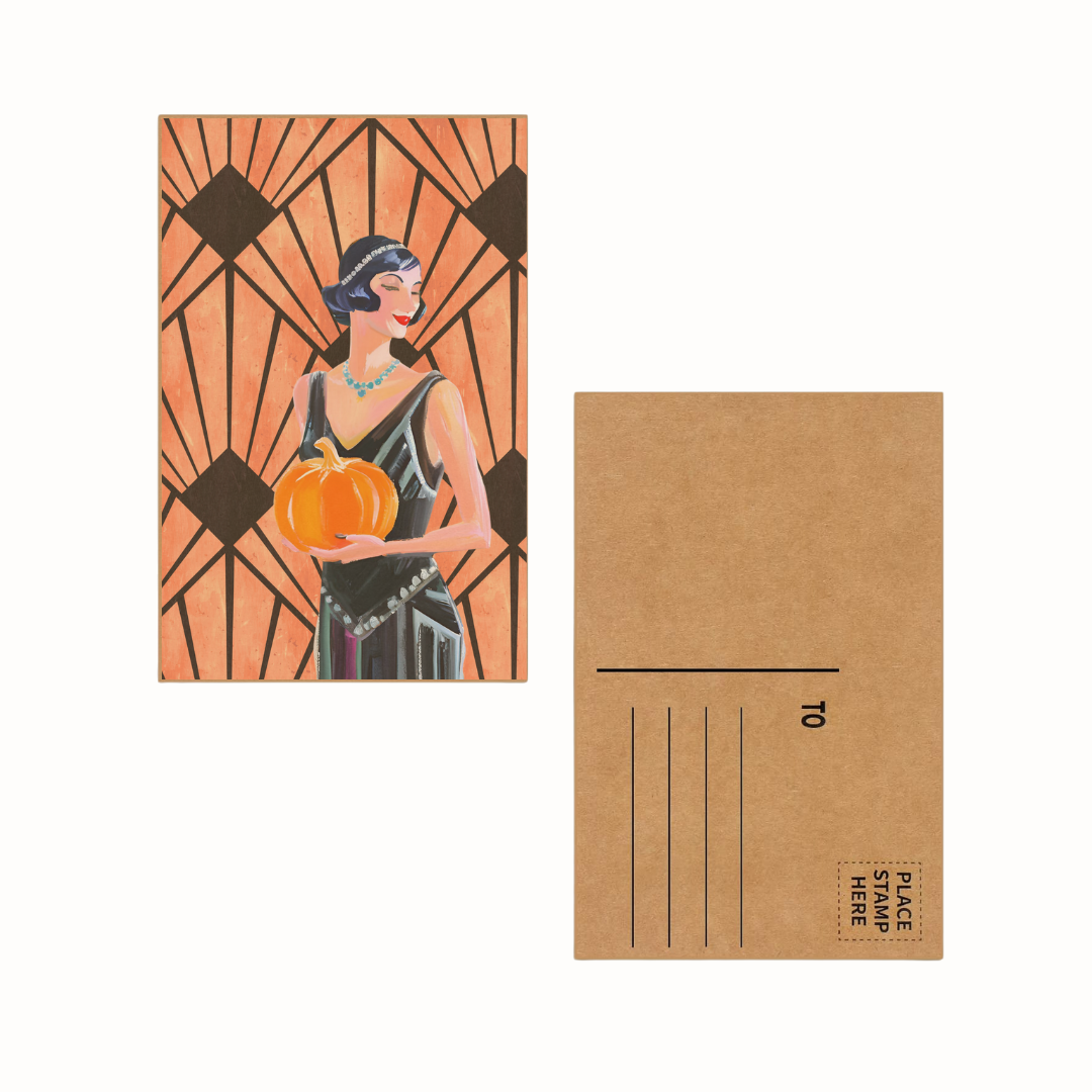 Cryptic Paper Co. - Wholesale Ansichtkaart - Art deco Halloween vintage ansichtkaart2