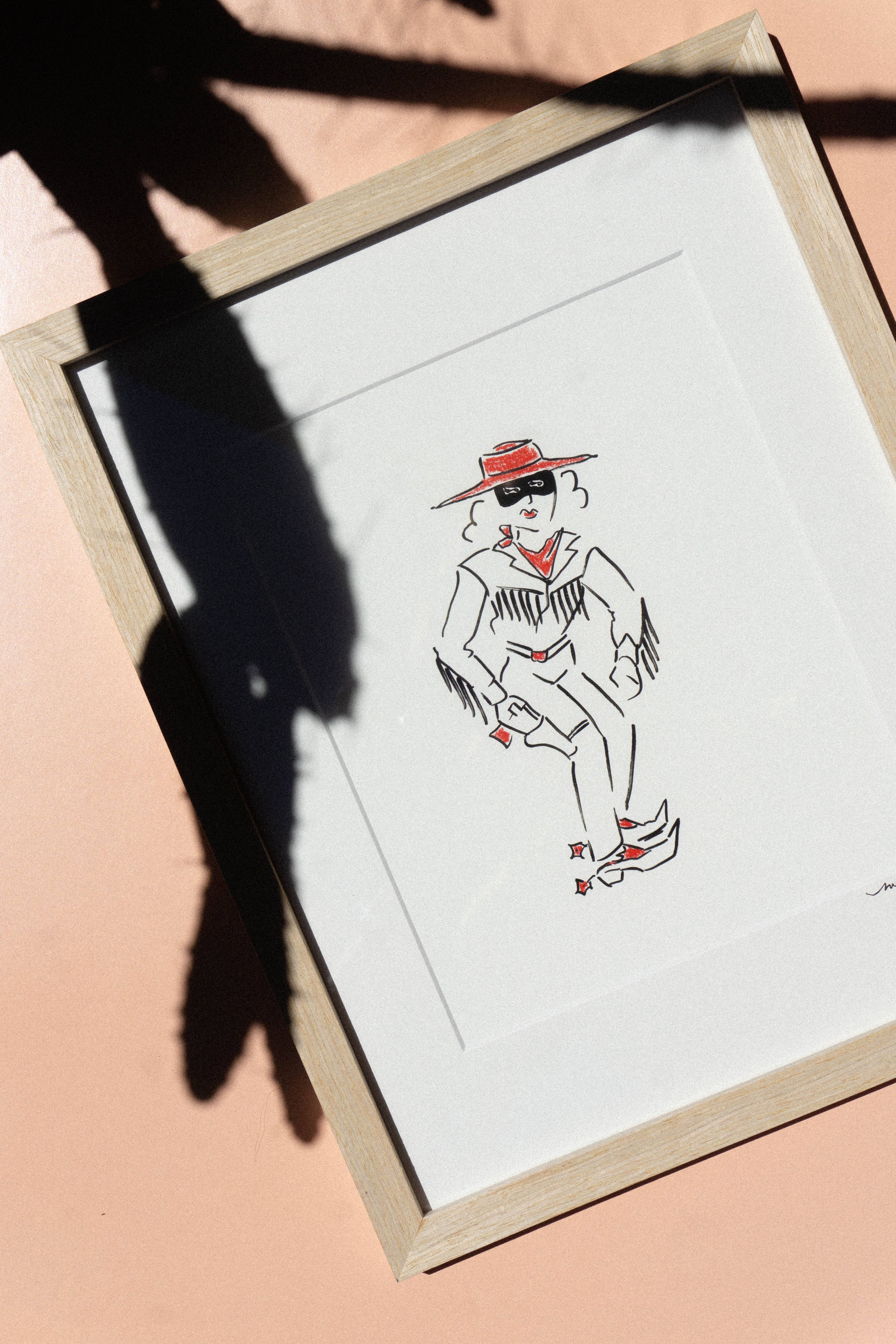 Mel K. Olrich Art - Wholesale Art Print - Western illustration, modern cowgirl wall decor, art print2