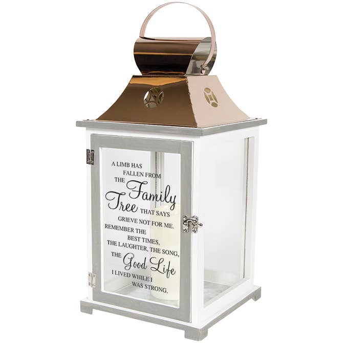 "Family Tree" Memorial Lantern for wholesale by Gift & Garden by Carson