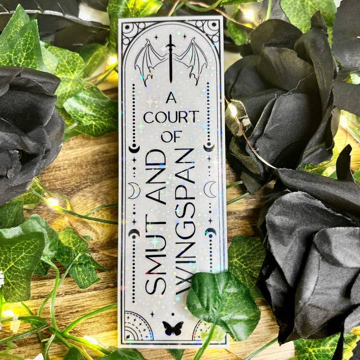 Awfullynerdy.co - Wholesale Bookmark - A Court of Smut and Wingspan Black and White Holographic Bookmark