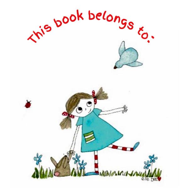 Bookplates - Set of 6 - Dancing girl & Bird for wholesale by Elle Bee Art Studio