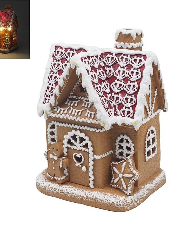 LP54658- Battery Operated LED Gingerbread House  for wholesale by David Fischhoff Ltd