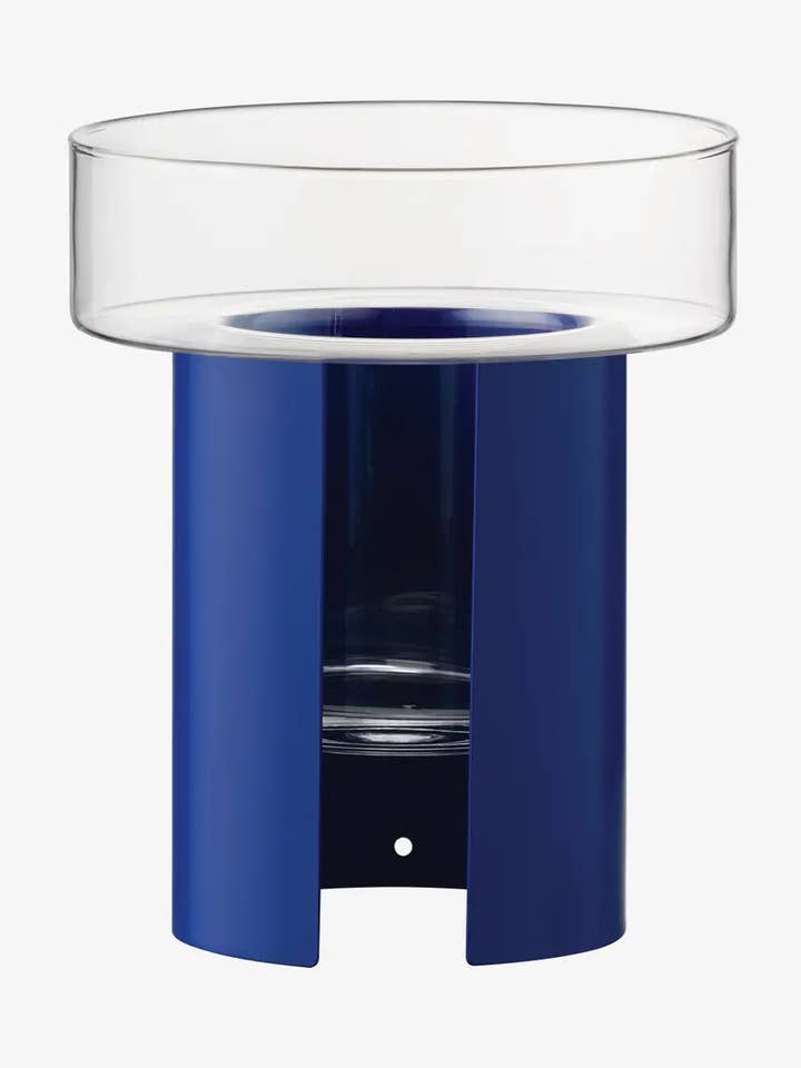 Terrazza Planter H22cm Ø19cm Clear/Cobalt Blue for wholesale by LSA International