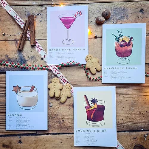 Christmas Cocktails (Pack of 8) for wholesale by Visual Happiness