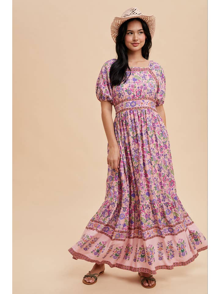 In Loom - Wholesale Dress - Women's - BORDER PRINT MAXI DRESS3