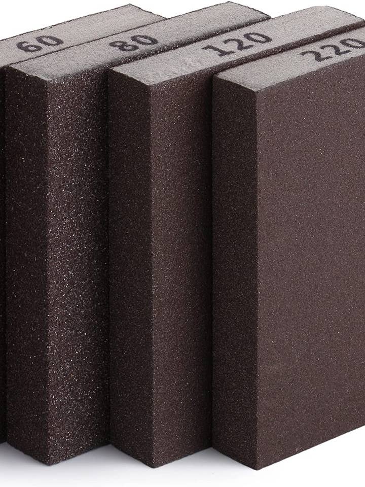 Bates - Spugna Abrasiva, Confezione da 4, Assortimento di Grane 60/80/120/220 per la vendita all'ingrosso da parte di Bates Choice