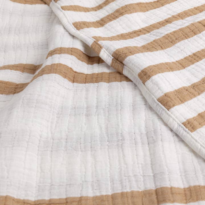 Woven Stripe 100% Cotton Bedspread Cinnamon for wholesale on Faire6