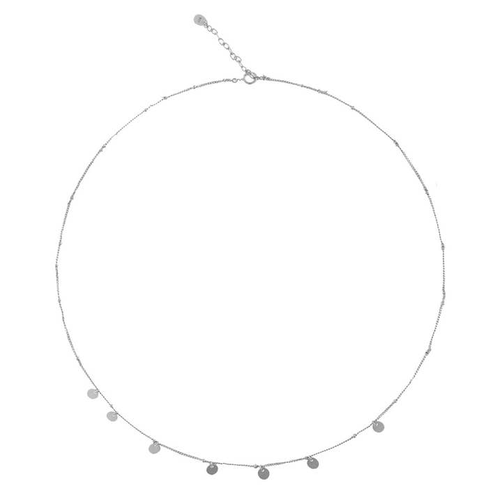 Necklace_ 7 chapitas_rhodiada silver for wholesale by Buganto