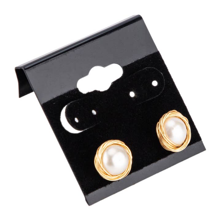 Store Supply Warehouse - Wholesale Jewelry Stand & Display - 1 ½" Black Square Velour Earring Cards - Pack of 1004