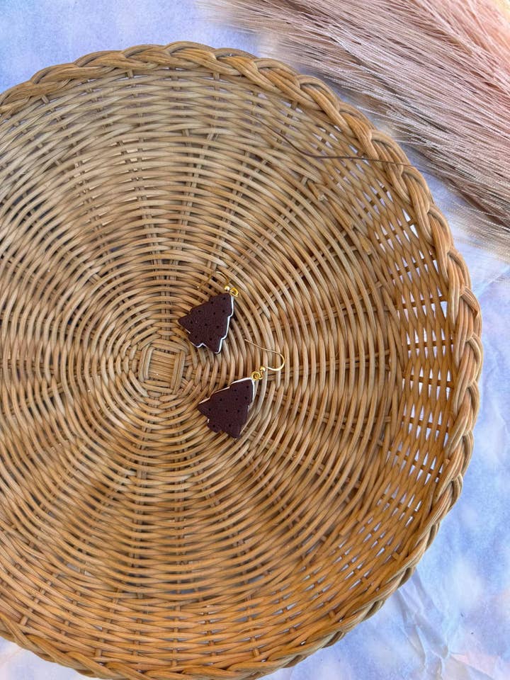 Tree Ice Cream Sandwich Polymer Clay Earrings for wholesale by Watch Me Bloom