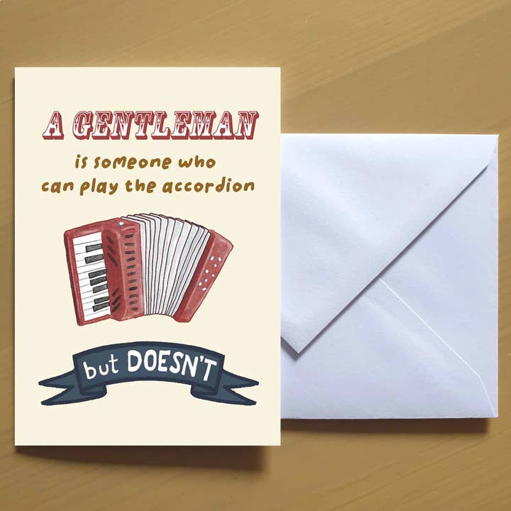 Accordion - Funny Art Greeting card for wholesale by Lee McGuire Art