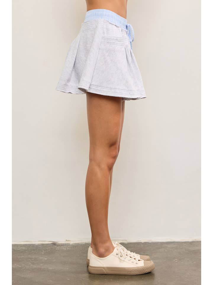 Mustard Seed - Wholesale Skort - Women's - STRIPE WAIST BAND PLEATED SKORT8