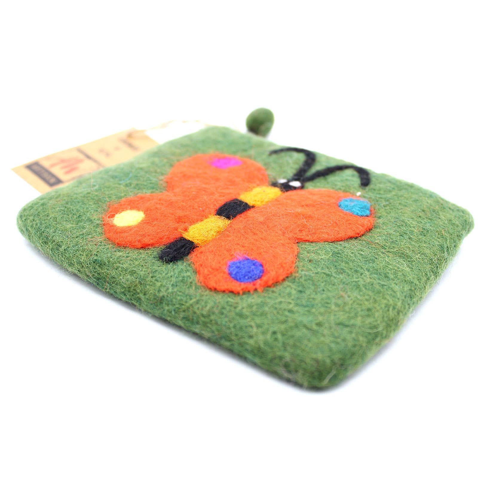 AW Artisan - Wholesale Coin Purse - Unisex - Natural Felt Purse (surt) - Large Butterfly4
