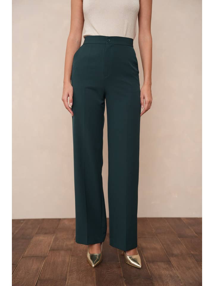 Attentif Paris – wholesale Byxor - Dam – Solid raka byxor med hög midja27