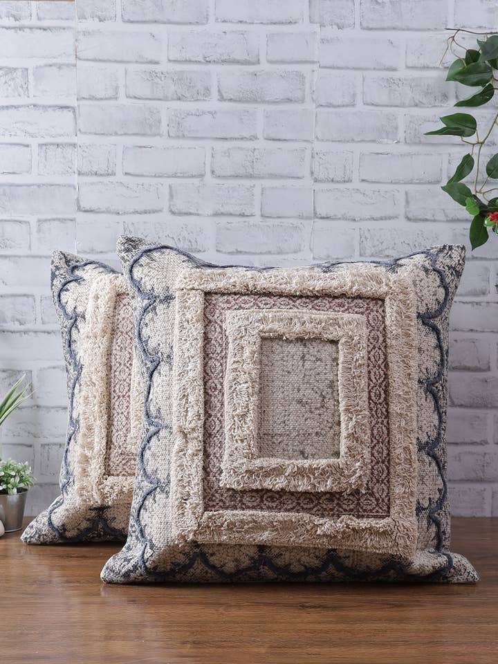 Indian Hand Block Printed Cotton Cushion Cover for wholesale by Urban Adorn