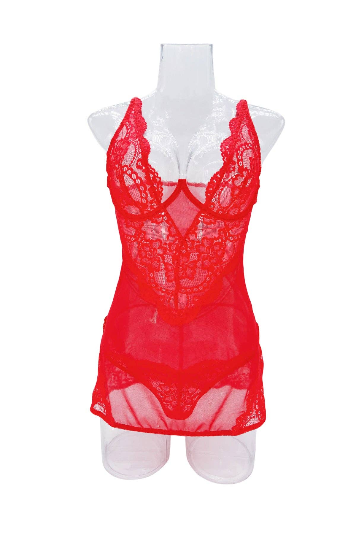 Sweetkama – wholesale Chemise - Dam – Perspektiv spetsskjorta med ihålig mesh HF-41666
