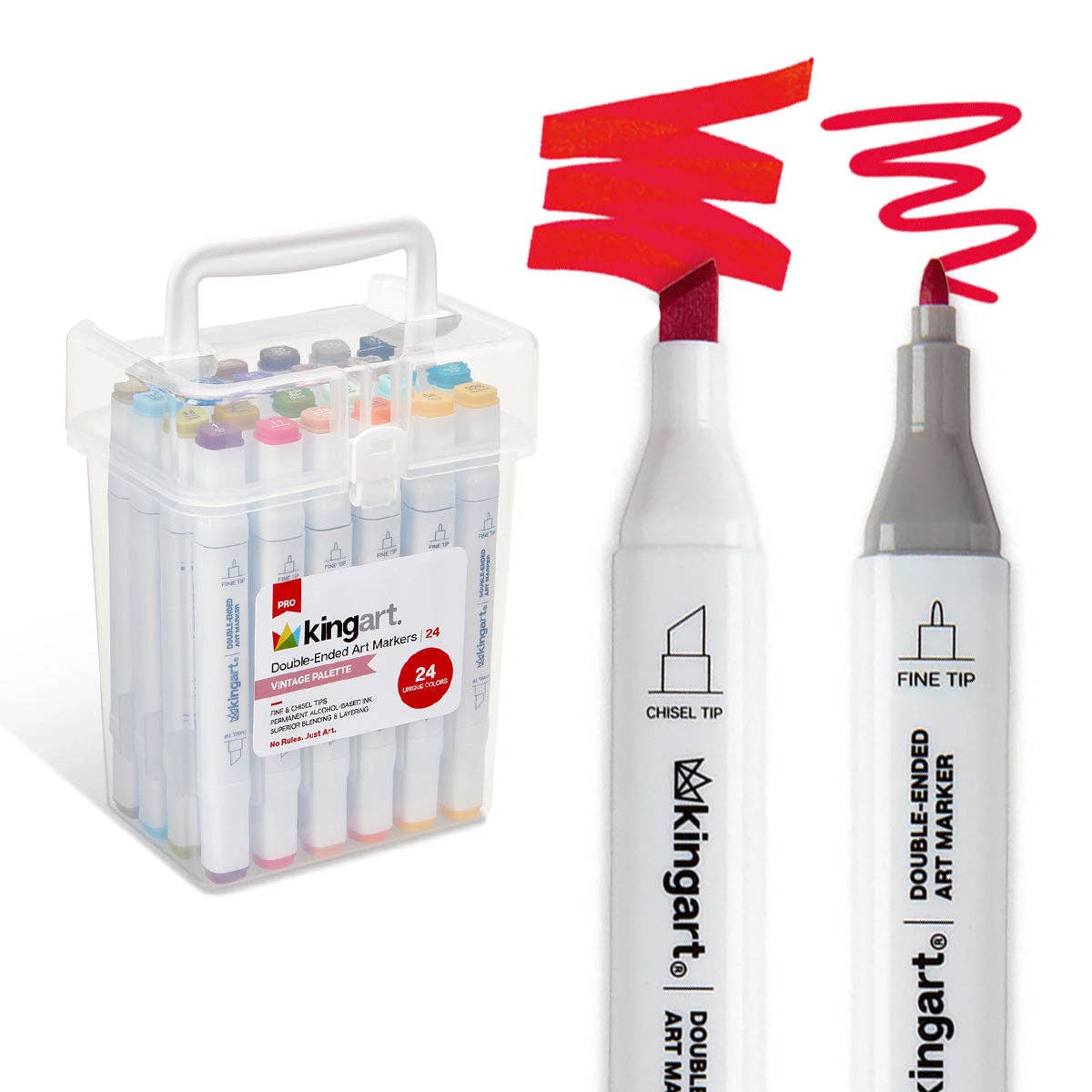 KINGART - Wholesale Marker - Double-Ended Alcohol Markers - 24 Vintage Colors0