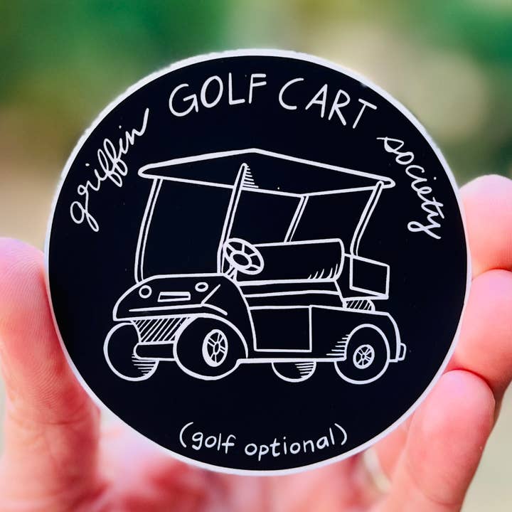 Griffin Golf Cart Society {sticker} for wholesale by Uncle Dunc's Sticker Shoppe
