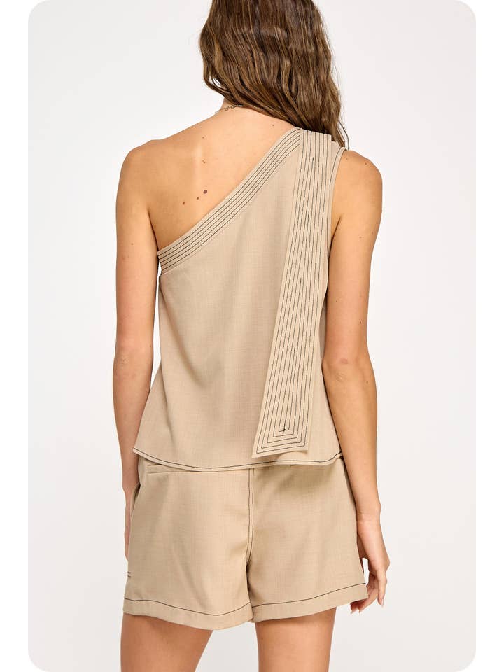 Strut & Bolt - Vendita all'ingrosso Camicetta - Donna - Top monospalla con dettaglio di cucitura superiore