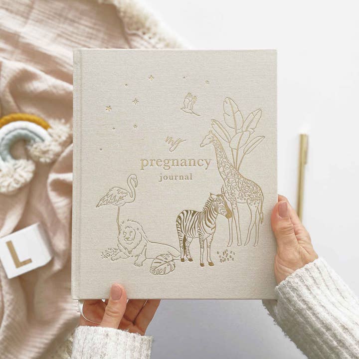 My Pregnancy Journal - Safari With Gilded Edges for wholesale by Blush and Gold USA