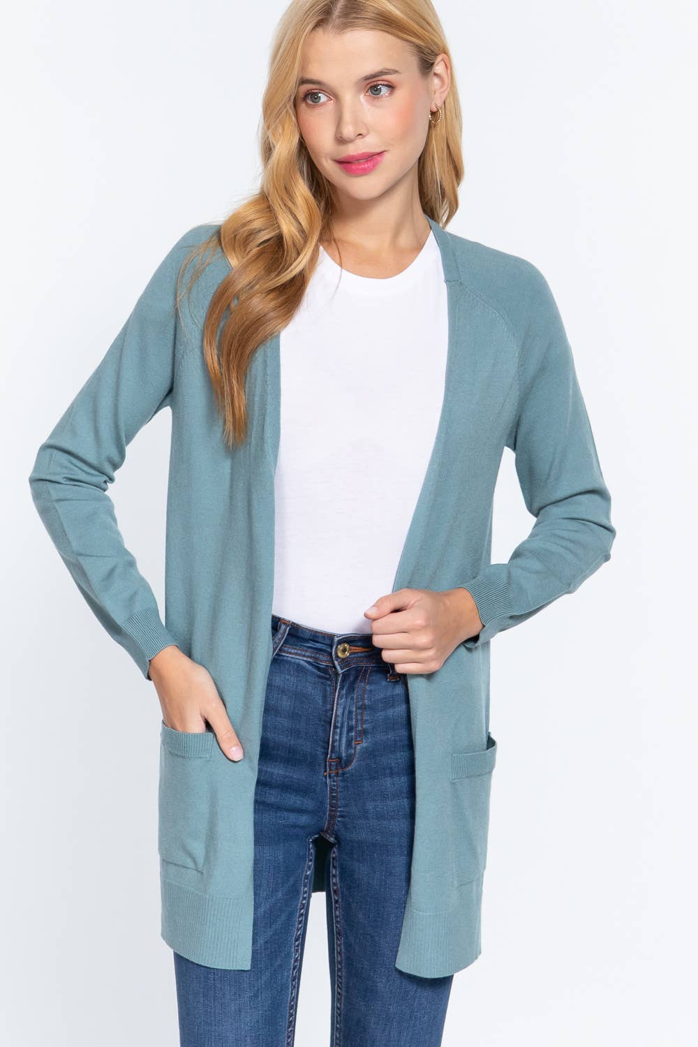 42POPS - Wholesale Cardigan - Women's - ",...SI-21342 RAGLAN SLV OPEN SWEATER CARDIGAN9
