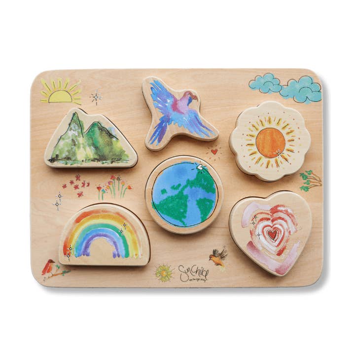 SunChild Affirmation Wooden Puzzle, 6 pcs for wholesale by Axis Toys & Gifts