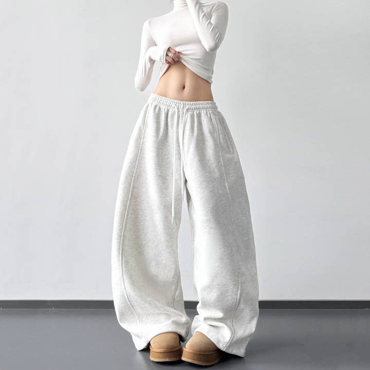 Solid Color Wide Leg Casual Sweatpants for wholesale by Ekartini