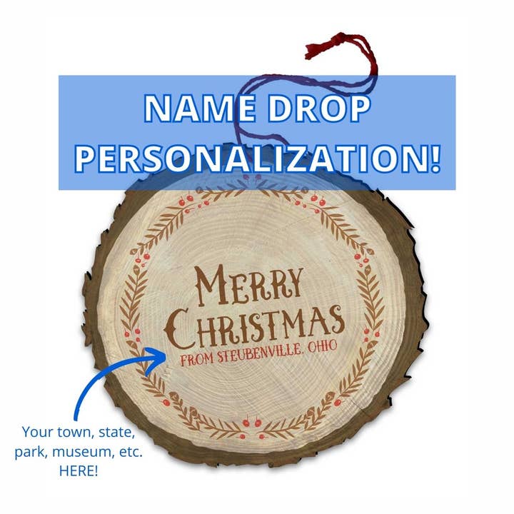 Personalisierbare Vintage-Holzverzierung „Merry Christmas“ 2 für den Großhandel von Nelson Gifts Wholesale