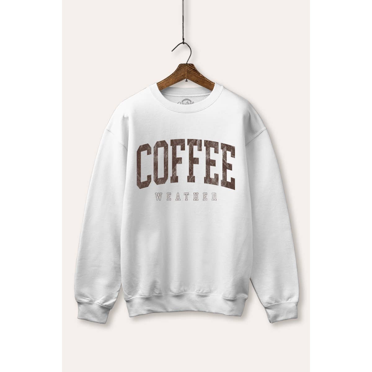 STARCHIS - Venta al por mayor Sudadera estampada - Mujer - SUDADERA GRÁFICA DE FORRO POLAR PARA CLIMA DE CAFÉ EN BLANCO0