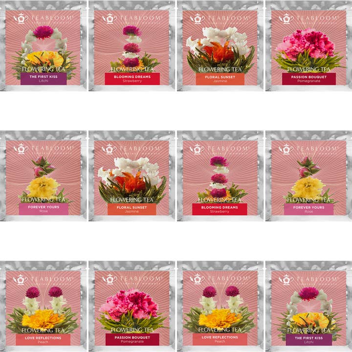 Teabloom - Wholesale Loose Tea - Teabloom Heart-shaped Flowering Teas – 12 Assorted Varieties2